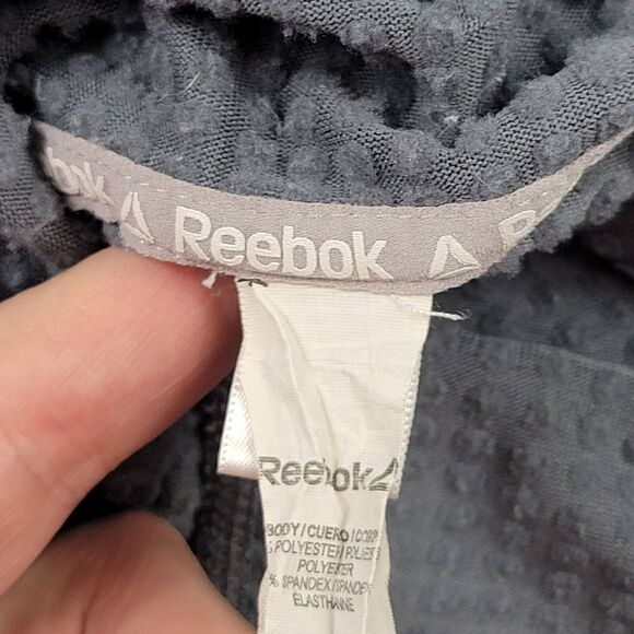 Reebok Womens Small Gray Cowl Neck Pullover Athletic Top Long Sleeve Thumb Holes - Picture 7 of 11